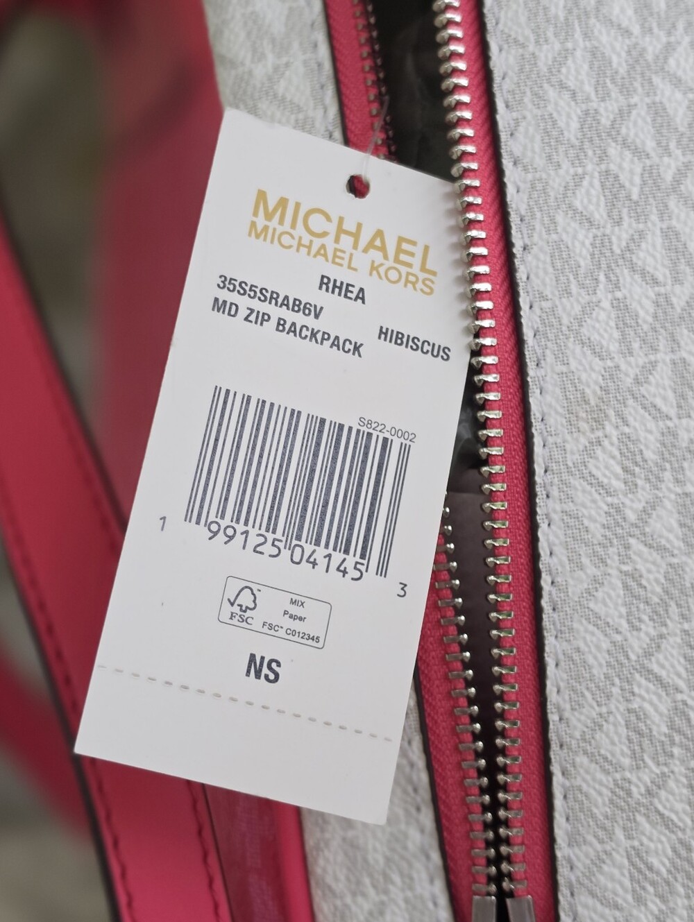 Michael Kors Rhea Medium Color-Block Logo PIink Backpack - Picture 7 of 9